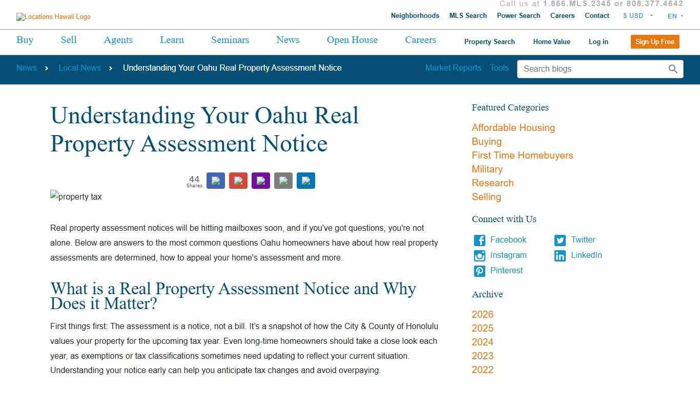 Understanding Your Oahu Real Property Assessment Notice Locations